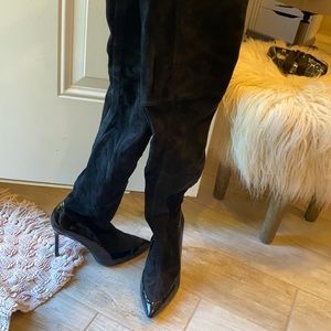 Thigh-high heeled boots